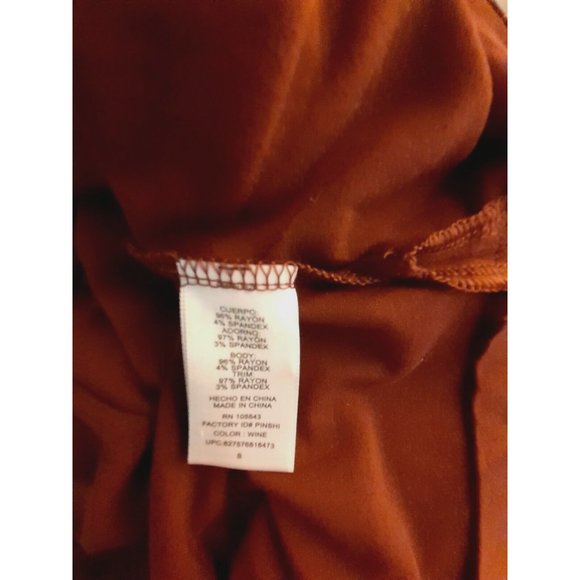 Catherine Malandrino "Paris Je T'aime" Oversized   Top Size Small Burgundy - Picture 5 of 5